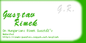 gusztav rimek business card